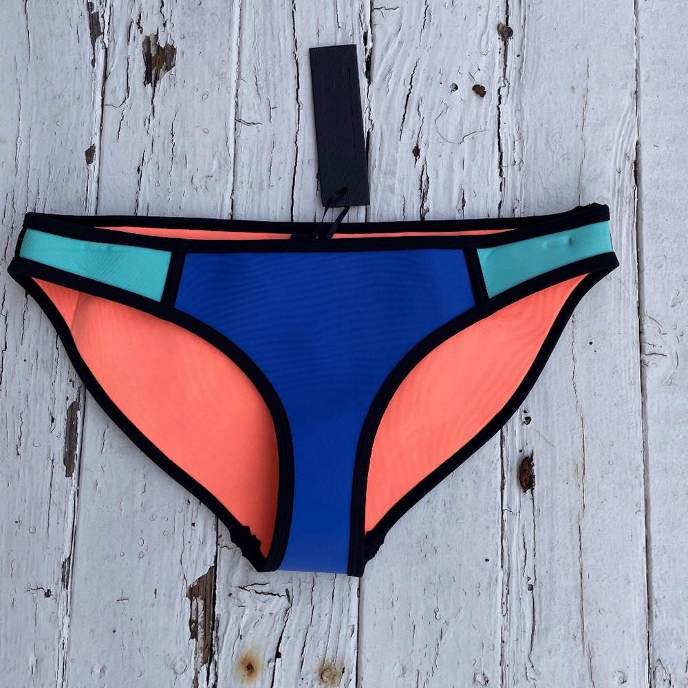 Triangl New Neoprene Blue & Black Bikini Bottoms M